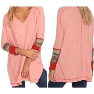 We the Free Free People Lovin Leopard Thermal Long Sleeve Shirt, Women 's Size M